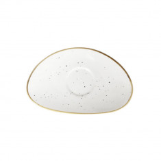 Farfurie, Horecano, alb si auriu, ceramica, 15 cm, model Arizona