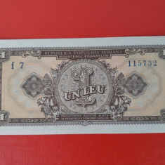 Bancnota 1 leu 1952 serie albastra - o cifra la serie - aUNC+++