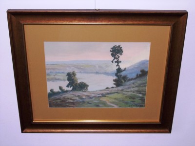 George CATARGI(1894-1963 )&amp;quot;Dimineata la raul Olt&amp;quot; tablou autentic din licitatie foto