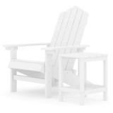 Cumpara ieftin Scaun de gradina Adirondack cu masa, alb, HDPE