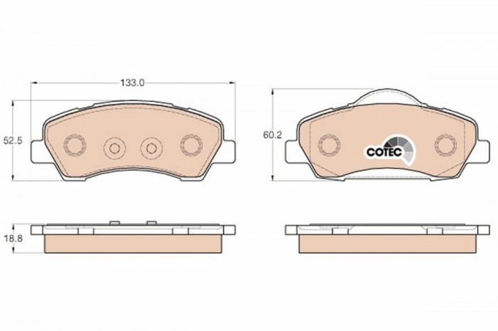 TRW GDB1992 COTEC set placute frana,frana disc