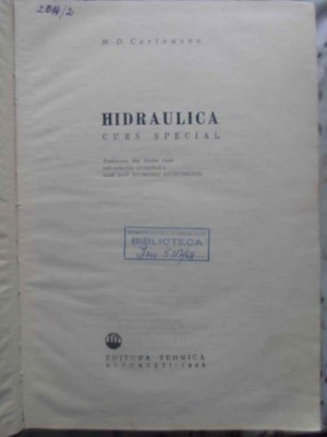 HIDRAULICA CURS SPECIAL-M.D. CERTOUSOV-231149 foto