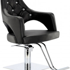 Scaun de coafat Leia hidraulic rotativ pentru salonul de coafură Suport cromat scaun de coafor