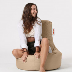 Fotoliu puf, Bean Bag, Ferndale Lina, 70 x 80 cm, poliester impermeabil, bej nurca