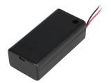 Suport Baterie 6F22/6LR61 cu Comutator și Cabluri 150mm Negre