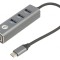 Hub USB 3.0 cu RJ45 și 3 Porturi USB-A, USB-C