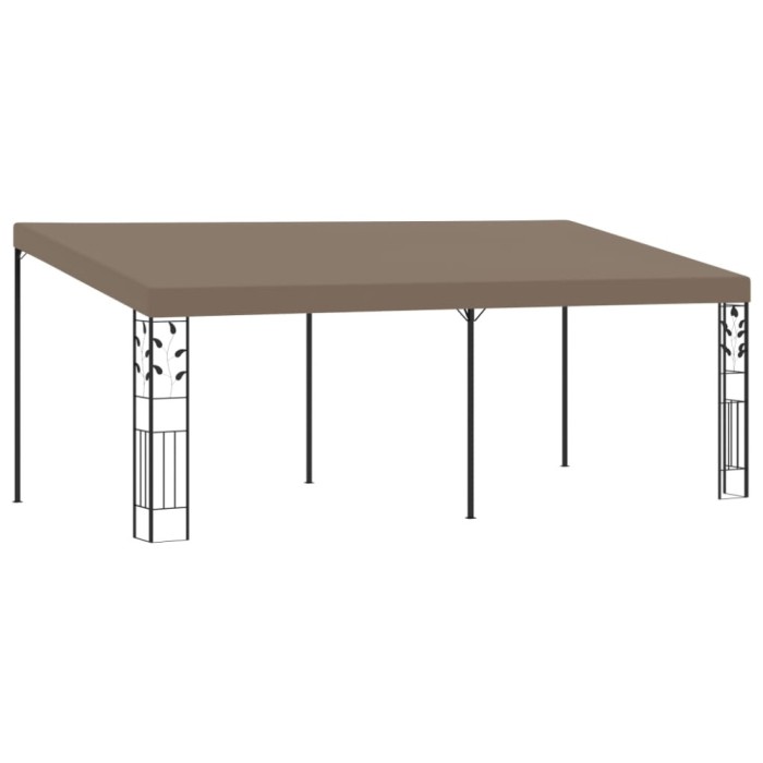 Pavilion montat de perete, gri taupe, 6 x 3 x 2,5 m