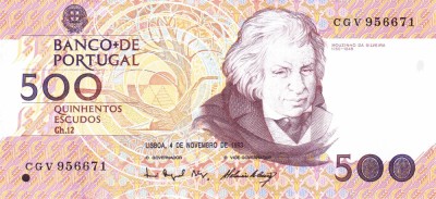 Bancnota Portugalia 500 Escudos 4.11.1993 - P180f UNC foto