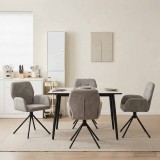Cumpara ieftin Scaune de dining rotative 4 buc. Piele Suedata Sintetica