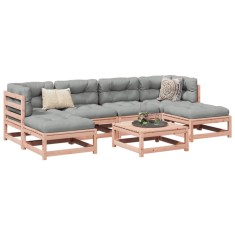 vidaXL Set canapele gradina cu perne, 7 piese, lemn masiv brad douglas foto