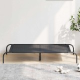 VidaXL Pat &icirc;nălțat pentru c&acirc;ini negru 130x80x20 cm Textilenă și oțel
