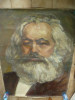 Tablou ulei pe panza - K.Marx - Portret semnat Adina Paula Moscu ,dim.=175x135cm, Portrete, Altul