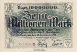 1923 (20 IX), 10.000.000 mark - Germania (Bad Saulgau) - stare aUNC!