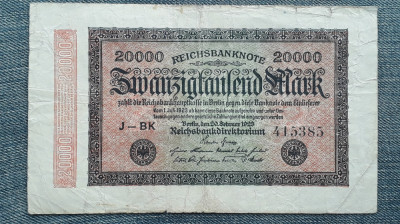 20000 Mark 1923 Germania / 20.000 marci seria 415385 foto