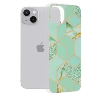 Husa pentru iPhone 14 Plus - Techsuit Marble Series - Green Hex foto
