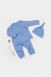 Cumpara ieftin Set 3 piese:bluza, pantaloni si caciulita Printed, BabyCosy, 50% modal+50% bumbac, Lavanda (Marime: 3-6 Luni)