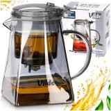 Ceainic cu infuzor de sticla, recipient pentru ceai, cafea 730 ml, transparent