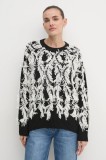 OUI pulover din amestec de l&acirc;nă femei, culoarea alb, călduros, 90176
