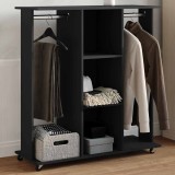 VidaXL Șifonier cu roți, negru, 102x38x110 cm, lemn prelucrat