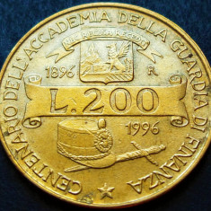 Moneda comemorativa 200 LIRE - ITALIA, anul 1996 *cod 2494 - GUARDIA DI FINANZA