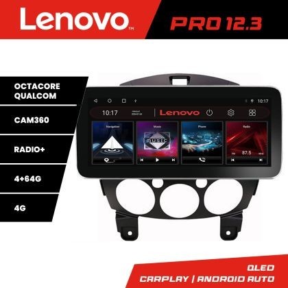 Navigatie Mazda 2 2007-2013 Lenovo PRO 4+64 12.3 inch qled android 4G DSP gps internet Kit-mazda2 CarStore Technology