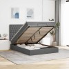 VidaXL Cadru pat otoman cu saltea țesătură gri &icirc;nchis 140x190cm 3314087