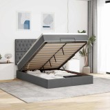 VidaXL Cadru pat otoman cu saltea țesătură gri &icirc;nchis 140x190cm 3314087