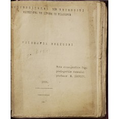 Filosofia Religiei, Note stenografice dupa prelegerile domnului profesor N. Ionescu - 1925