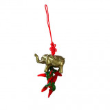 Amuleta Feng Shui Elefant si ardei rosii - Stabilitate si noroc