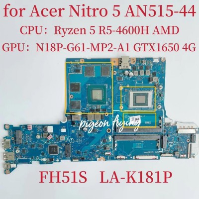 Placa de baza noua pentru Acer AN515-44 cod NB.Q9H11.001 Procesor AMD Ryzen&amp;trade; 5 4600H Cip grafic N18P-G62-A1 cu 4GB memorie foto