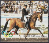Paraguay 1986 - Jocurile Olimpice - Los Angeles, Comemorarea lui Reiner Klimke, Colita F.RARA (vezi numerotarea !), MNH