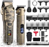 Cumpara ieftin Masina de tuns si aparat de ras, profesionala, trimmer cu lama T pentru par/barba/par corporal/nas, cu acumulator, afisaj LED, set, rezistent la apa,