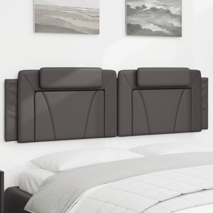 Gossi perna pentru tablie pat, gri, 180 cm, piele artificiala