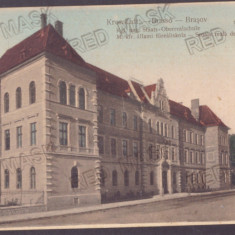 2834 - BRASOV, High School, Romania - old postcard - used - 1917