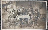 Fotografie tip Carte Postala, Grup de barbati la terasa Restaurantului Baneasa, 1933