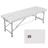 Masă de Masaj Portabilă, Pat masaj, din Aluminiu – 2 Zone, Ideală pentru SPA, Cosmetică, Tatuaje, Aplicare gene