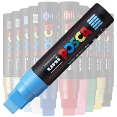 Marker UNI PC-17K Posca,15.0 mm,varf tesit,albastru deschis