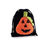 Cumpara ieftin Saculet dulciuri Halloween catifea multicolora Dovleac cm 14,5x18 H