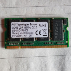 ram DDR1 - pentru laptop - de 512 Mb - model PNY