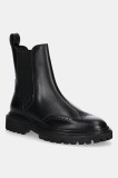 Gant ghete chelsea de piele Ivyhill culoarea negru, cu toc plat, 31551119
