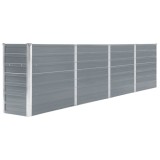 Strat inaltat gradina Gossi, otel galvanizat, gri, 320x40x77 cm, jardiniera legume flori, rezistent intemperii
