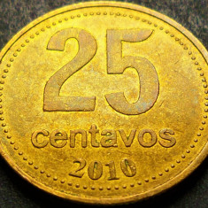 Moneda 25 CENTAVOS - ARGENTINA, anul 2010 * cod 4558