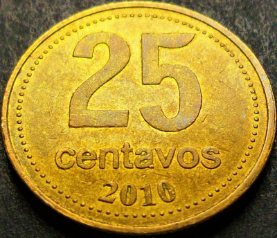 Moneda 25 CENTAVOS - ARGENTINA, anul 2010 * cod 4558 foto
