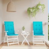 VidaXL Perne de scaun spătar &icirc;nalt, 2 buc., turcoaz, textil