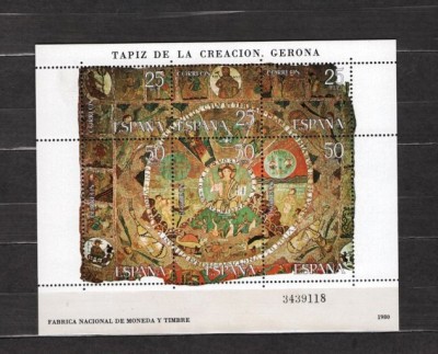 SPANIA 1980 - TAPISERIE. CATEDRALA GERONA. COLITA NESTAMPILATA, SA9 foto