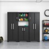 Dulap Depozitare Inalt Keter Detroit, Negru, 65x45x182 cm, 4 Rafturi Ajustabile, Plastic Rezistent, Interior/Exterior