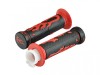 Set Mansoane Ghidon Moto Cauciuc Revo, 22mm, 120mm, Negru/Rosu, Cu Ghidaj Cablu Acceleratie