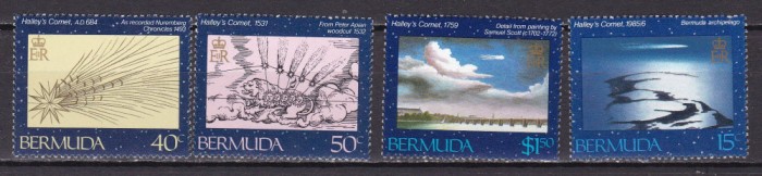 Bermuda 1985 cosmos Halley MI 467-470 MNH