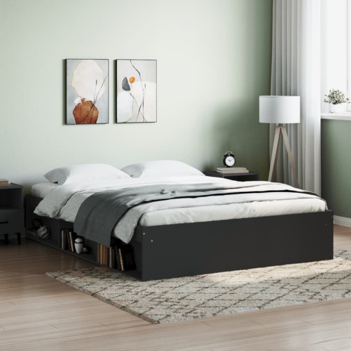 Gossi cadru de pat king size, negru, 150x200 cm