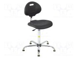 Scaun ESD RT WORK Dimensiuni: 470x440mm, Spătar: 420x320mm, &Icirc;nălțime ajustabilă 580-830mm